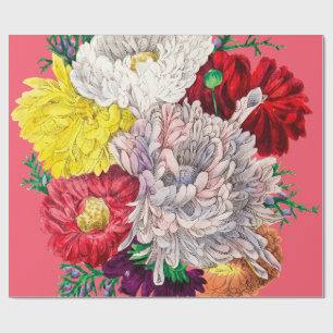 Papel De Presente Buquê de Flores Silvestres Botânicas Vintage Vibra