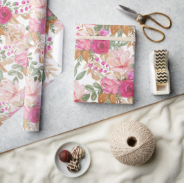 Papel De Presente Buquê De Primavera De Pastas Suaves De Flores
