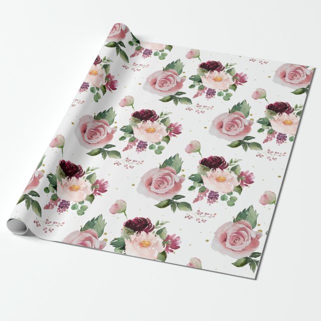 Papel De Presente Buquê de Rosas (Desenrolado)
