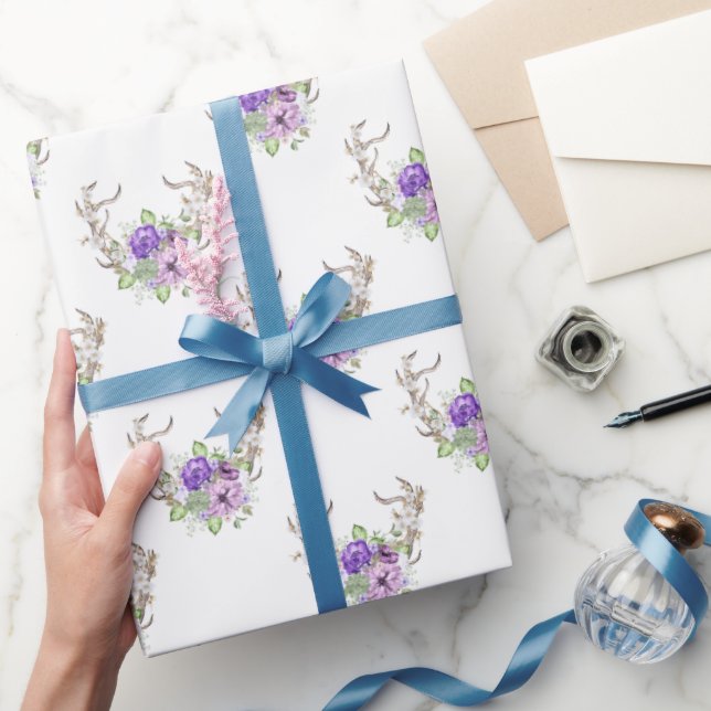 Papel De Presente Buquê de Veer de Aquarela (Presentear)