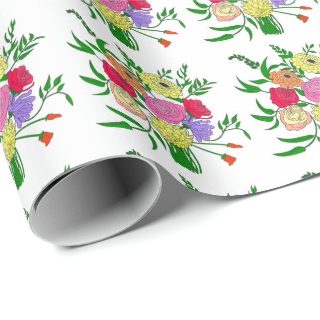 Papel De Presente Buquê de Verão (Ponta do rolo)