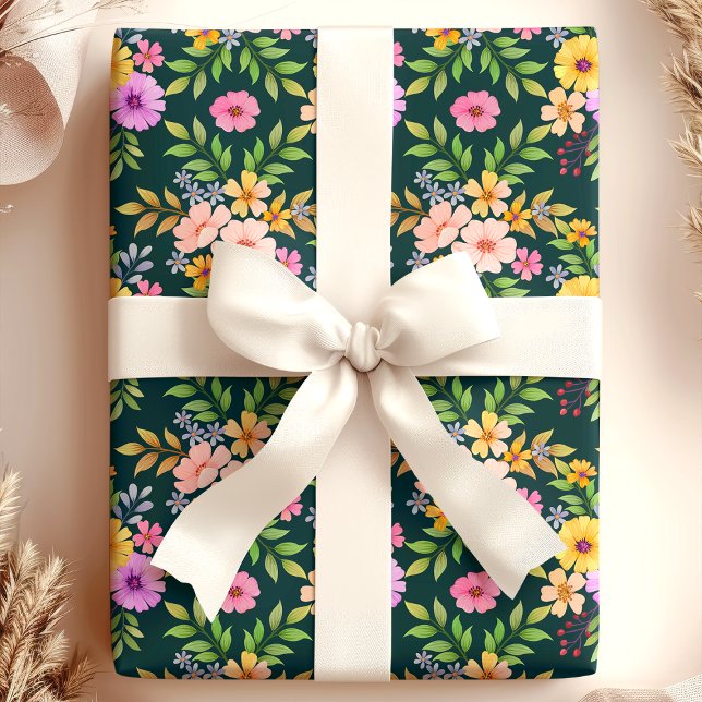 Papel De Presente Buquê Floral Girly Elegante (Criador carregado)