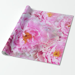 Papel De Presente Buquê Floral Pink Peony Summer