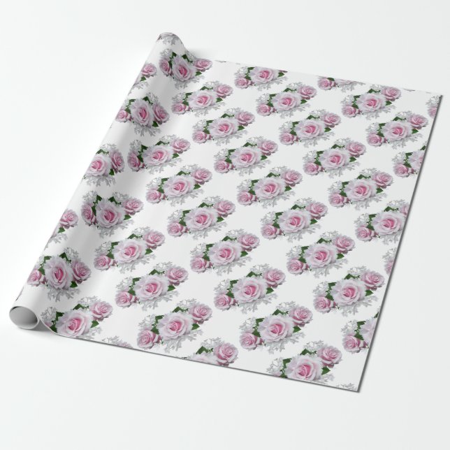 Papel De Presente Buquê rosa rosa rosa (Desenrolado)
