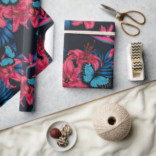 Papel De Presente Buquê tropical