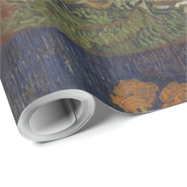 Papel De Presente Buquê Van Gogh Vintage de Flores em um Vaso