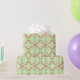 Papel De Presente Buquê Vermelho Verde de Natal Moderno