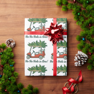 Papel De Presente Buraco de Um Natal Ho Ho Santa Golfe Golfe 