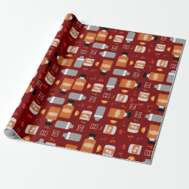 Papel De Presente Burbon Whiskey Pattern