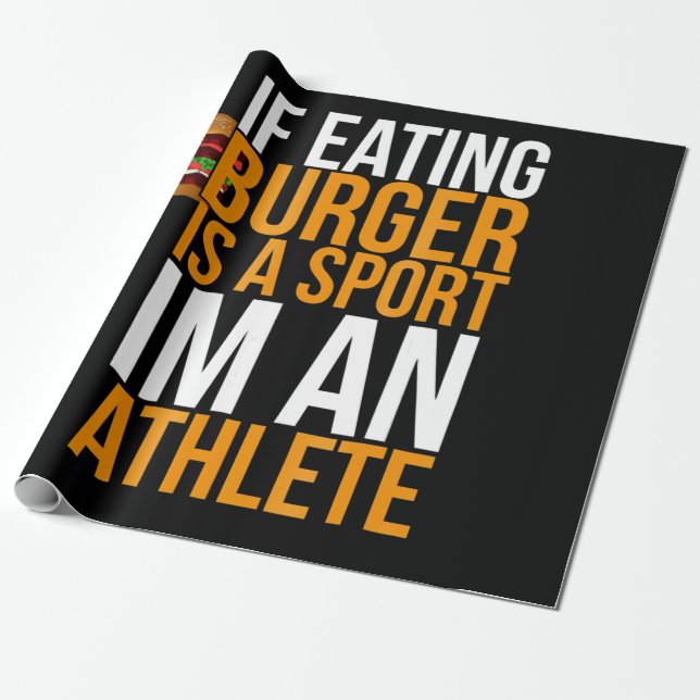 Papel De Presente Burger Hamburger CHURRASCO Humor Engraçado Pun Ide (Desenrolado)