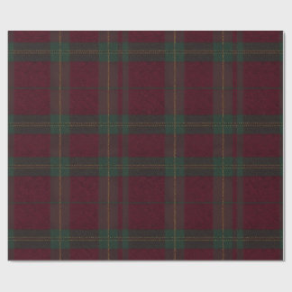 Papel De Presente Burgundy and Green Plaid Tartan Gift Wrap