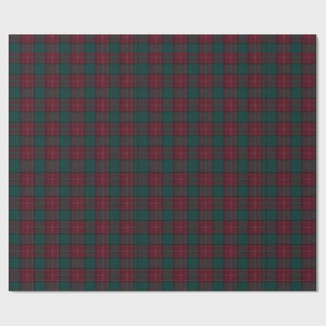 Papel De Presente Burgundy and Hunter Green Tartan Wrapping Paper (Aberto)