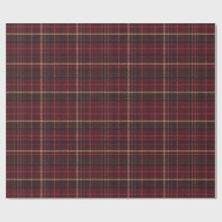 Papel De Presente Burgundy and Tan Plaid Tartan Wrapping Paper 