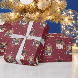 Papel De Presente Burgundy Elegante 2 Foto Arco Natal Moderno