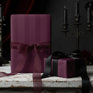 Papel De Presente Burgundy Elegante em Listras Grossas Burgundy