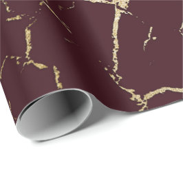 Papel De Presente Burgundy Maroon Red Dourado Marble Urban