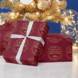 Papel De Presente Burgundy Merry Christmas Ouro Wreath<br><div class="desc">Papel de embrulho vermelho com inscrição de ouro,  feliz natal. Ideal para embrulho e artesanatos de Natal ou de Natal. Se você quer que eu personalize esta design,  entre em contato comigo no meu Instagram Symprazy_shope e eu ficarei feliz em ajudá-lo</div>