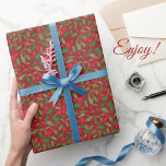 Papel De Presente Burgundy Mistletoe Merry Christmas Holiday<br><div class="desc">Enjoy gift giving with this Burgundy Mistletoe Merry Christmas Holiday Wrapping Paper. Have a Wonderful Christmas!</div>