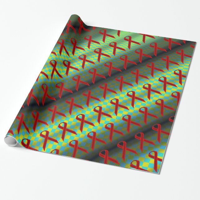 Papel De Presente Burgundy Stand Ribbon Patterno de Kenneth Yoncich (Desenrolado)
