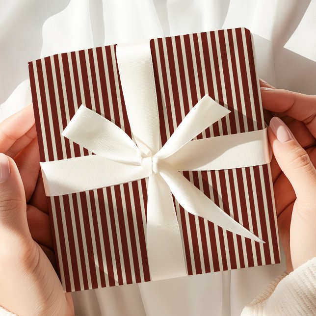 Papel De Presente Burgundy Striped (Criador carregado)