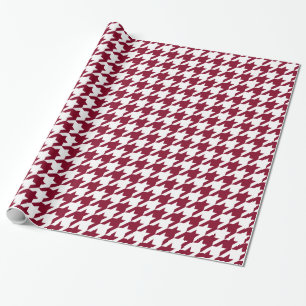 Papel De Presente Burgundy White Houndstooth, Fundo do DIY XL