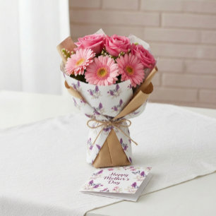 Papel De Presente Bush de Borboleta Magenta