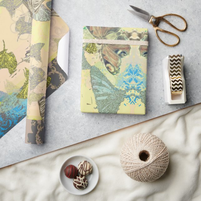 Papel De Presente Butterfly Wrapping Paper (Artesanato)