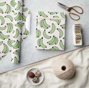 Papel De Presente Cabana de Banana Verde Salvia Tropical Brilhante