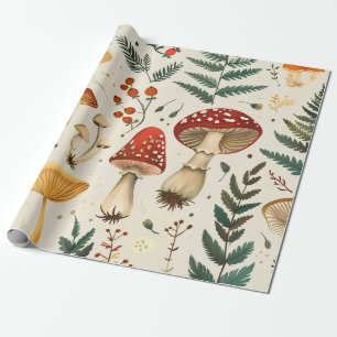 Papel De Presente Cabana Mágica Cogumelo e Samambaia