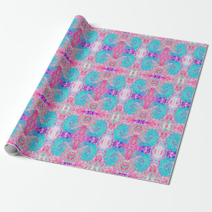 Papel De Presente Cabeça azul-marinho e Abstrato cor-de-rosa