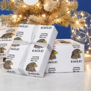 Papel De Presente Cabeça de Águia Dourada
