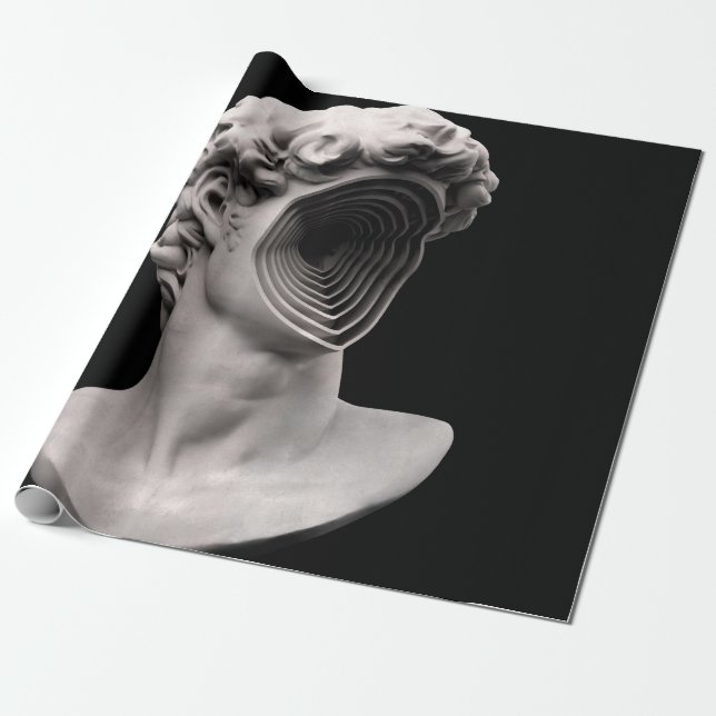 Papel De Presente Cabeça de busto clássico de David Michelangelo (Desenrolado)