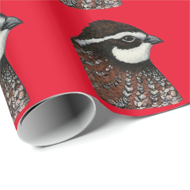 Papel De Presente Cabeça de Codorna Bobwhite (Ponta do rolo)