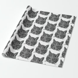 Papel De Presente Cabeça de Gato Ornamental