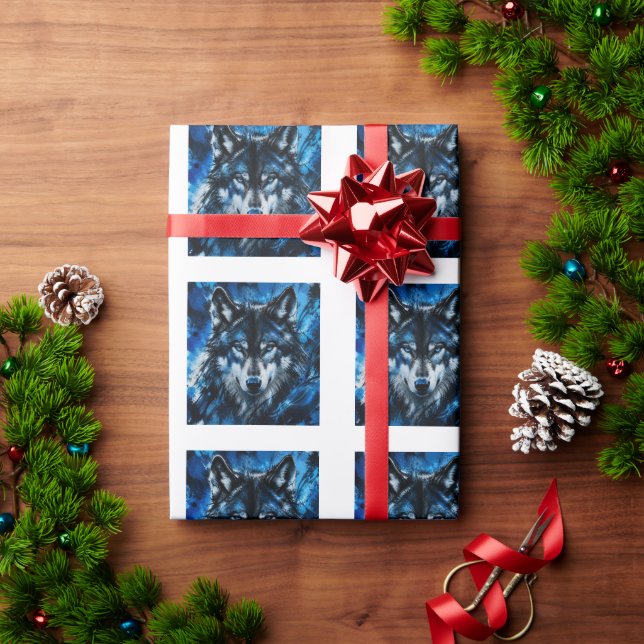 Papel De Presente Cabeça de lobo (Presente de Natal)