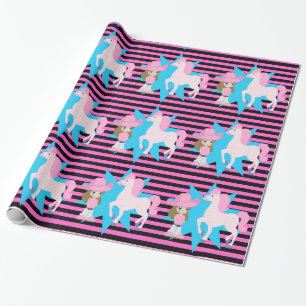 Papel De Presente Cabelo castanho com cavalo em qualquer ocasião