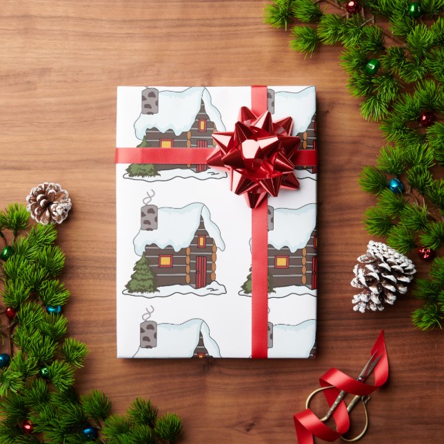 Papel De Presente Cabine de registro no inverno (Presente de Natal)