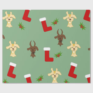 Papel De Presente Cabras de Natal com Meias e Visco Engraçado