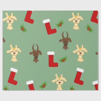 Papel De Presente Cabras de Natal com Meias e Visco Engraçado