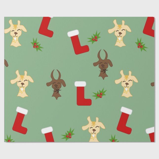Papel De Presente Cabras de Natal com Meias e Visco Engraçado (Aberto)