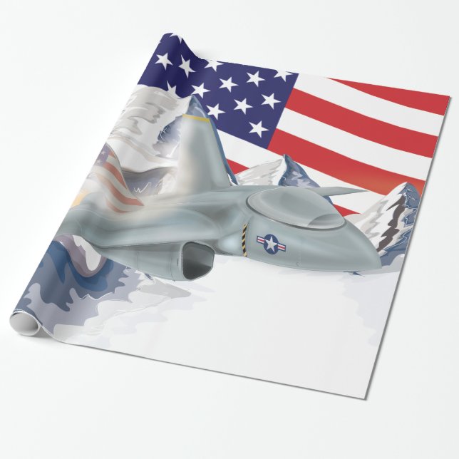 Papel De Presente Caça americano (Desenrolado)
