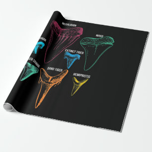 Papel De Presente Caça aos dentes de tubarão - Presentes de tubar