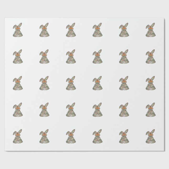 Papel De Presente Caçador de Ovos Camo Páscoa Infantil Dia de Páscoa (Aberto)