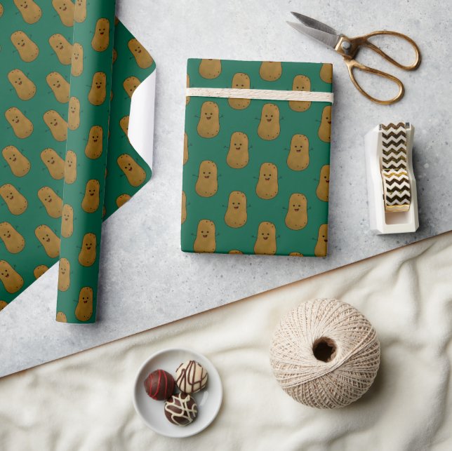 Papel De Presente Caçador Feliz de Batata Doce Verde (Artesanato)