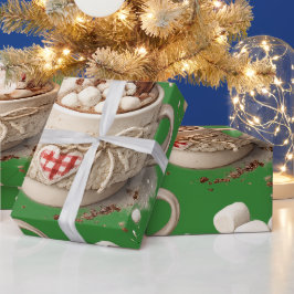Papel De Presente Cacau Quente e Marshmallows