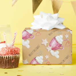 Papel De Presente Cacau Quente Personalizado E Cookcolor Aquoso