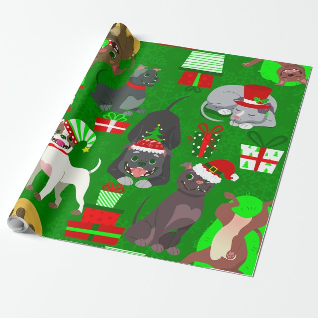 Papel De Presente cachorrinho de natal papai noel (Desenrolado)