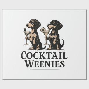 Papel De Presente Cachorrinhos Cocktail Dachshund Cachorro Wiener En