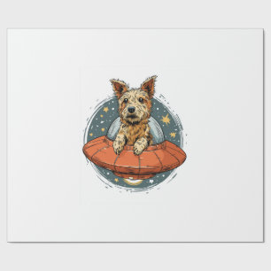 Papel De Presente Cachorro Abduzido � Cachorro sendo Transportado po