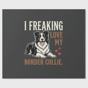 Papel De Presente Cachorro Amor Border Collie Engraçado